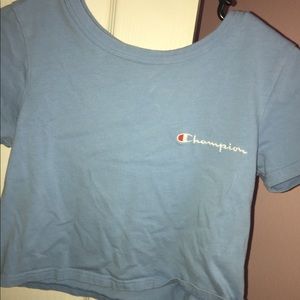 Baby blue champion shirt